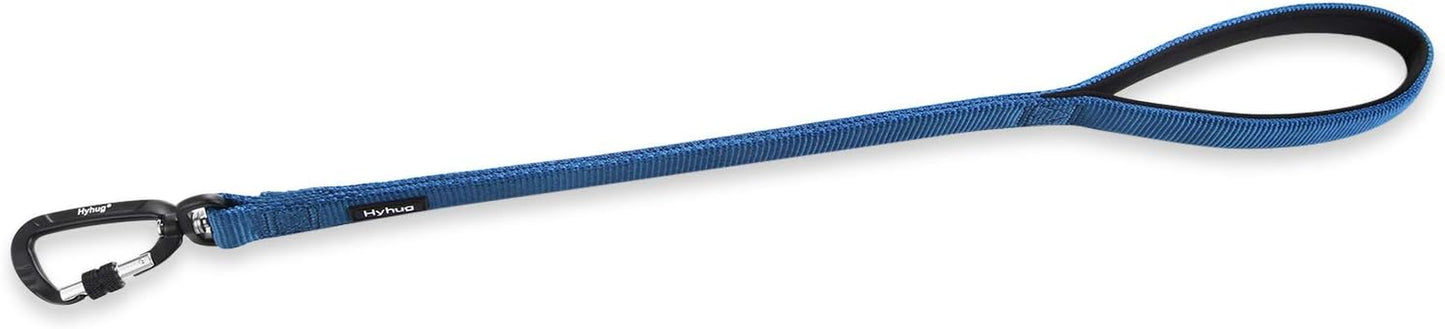 Pets 24” Heavy Duty Nylon Short Leash with Comfortable Handle and Lightweight Aviation Aluminium Clip Lead- for Large Medium Dogs Daily Walking&Training. (Classic Blue)
