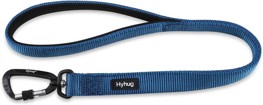 Pets 24” Heavy Duty Nylon Short Leash with Comfortable Handle and Lightweight Aviation Aluminium Clip Lead- for Large Medium Dogs Daily Walking&Training. (Classic Blue)